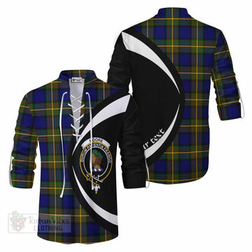 Moore Tartan Ghillie Kilt Shirt with Family Crest Circle Style