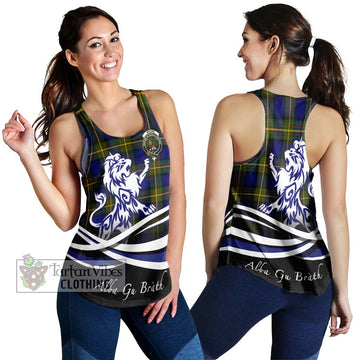 Moore Tartan Women's Racerback Tanks with Alba Gu Brath Regal Lion Emblem