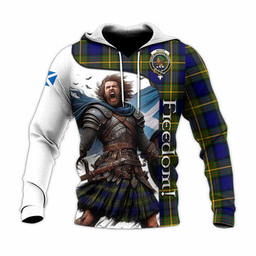 Moore Crest Tartan Knitted Hoodie Inspired by the Freedom of Scottish Warrior