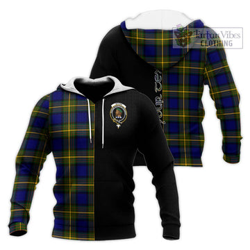 Moore Tartan Knitted Hoodie with Family Crest and Half Of Me Style