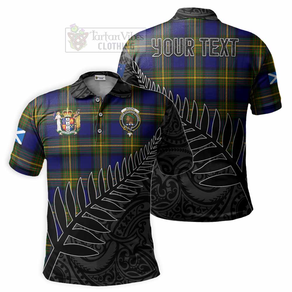 Tartan Vibes Clothing Moore Crest Tartan Polo Shirt with New Zealand Silver Fern Half Style