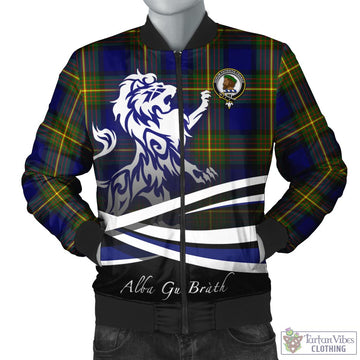 Moore Tartan Bomber Jacket with Alba Gu Brath Regal Lion Emblem