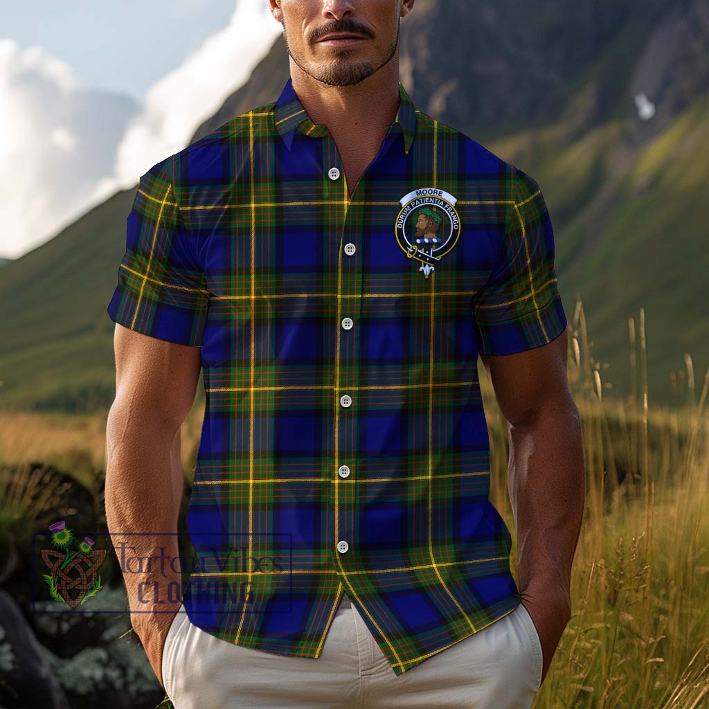 Tartan Vibes Clothing Moore Tartan Cotton Hawaiian Shirt with Family Crest