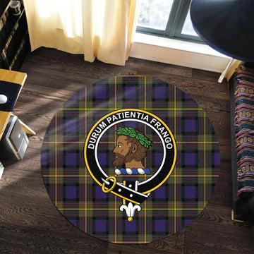 Moore Tartan Round Rug with Family Crest