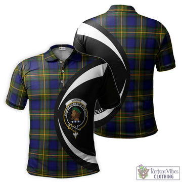 Moore Tartan Men's Polo Shirt with Family Crest Circle Style