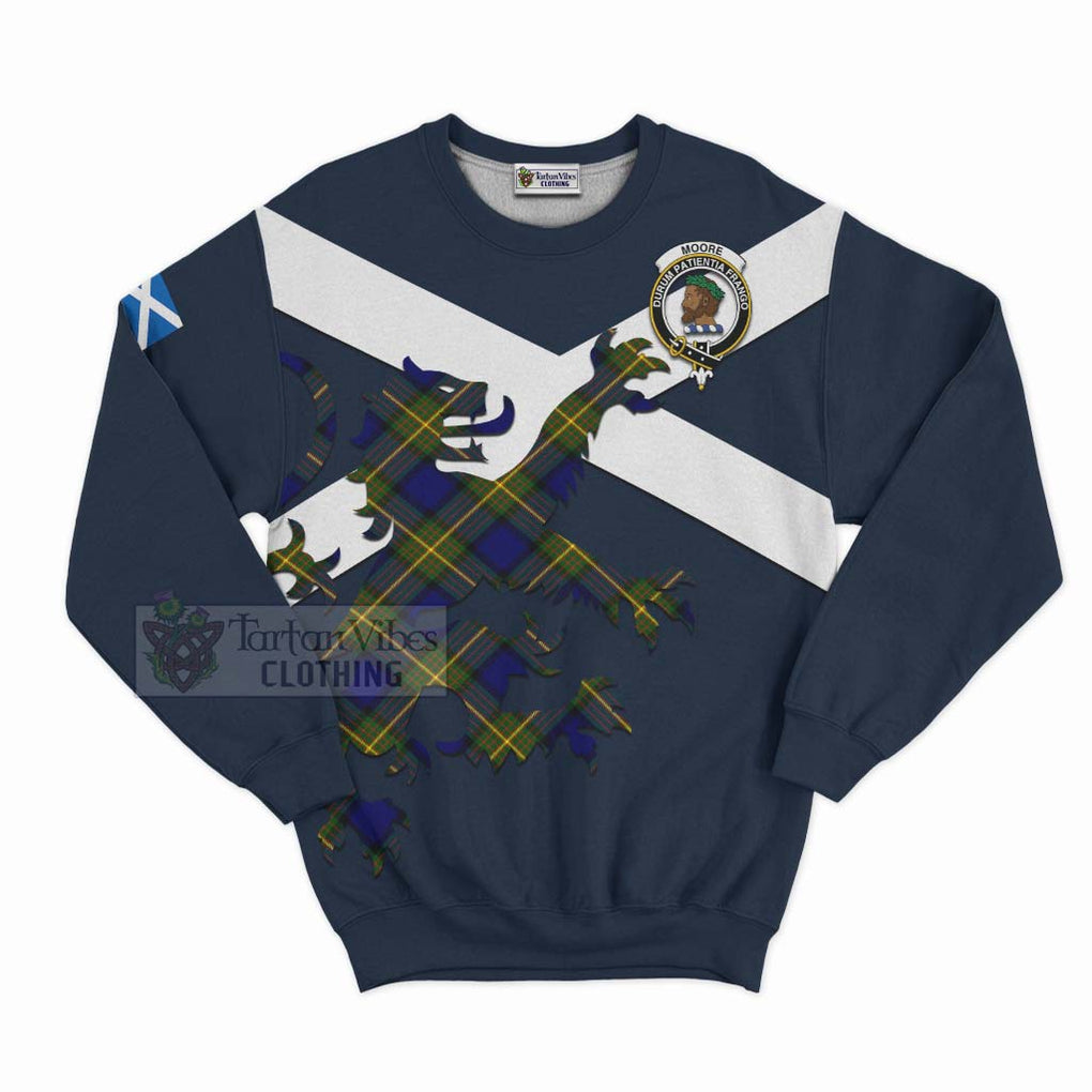 Tartan Vibes Clothing Moore Tartan Lion Rampant Sweatshirt – Proudly Display Your Heritage with Alba Gu Brath and Clan Name