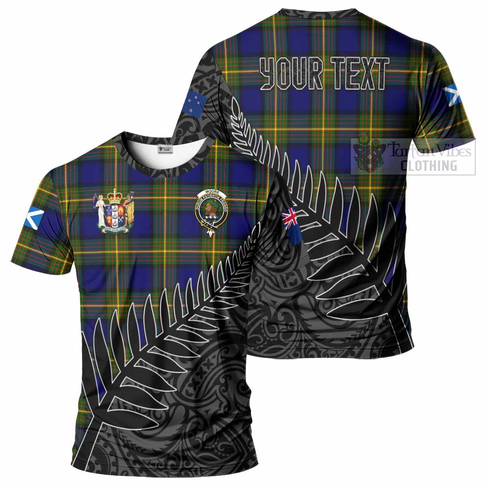 Tartan Vibes Clothing Moore Crest Tartan T-Shirt with New Zealand Silver Fern Half Style