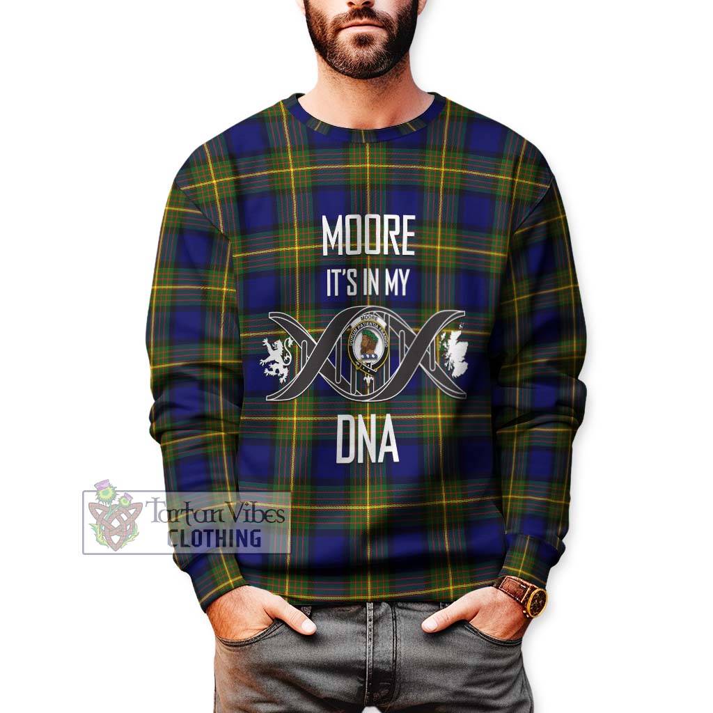 Tartan Vibes Clothing Moore Tartan Sweatshirt with Family Crest DNA In Me Style