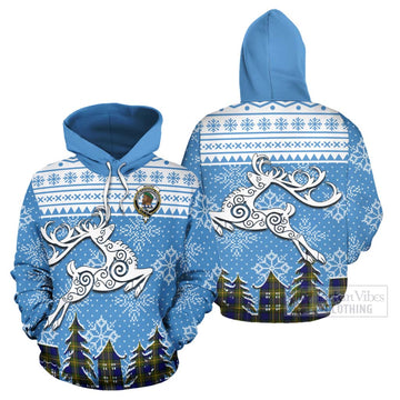 Moore Clan Christmas Hoodie Celtic Reindeer Style