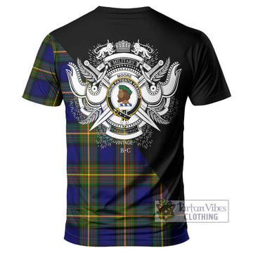 Moore Tartan T-Shirt with Family Crest and Military Logo Style