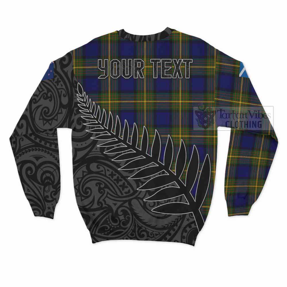 Tartan Vibes Clothing Moore Crest Tartan Sweatshirt with New Zealand Silver Fern Half Style