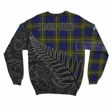 Moore Crest Tartan Sweatshirt with New Zealand Silver Fern Half Style