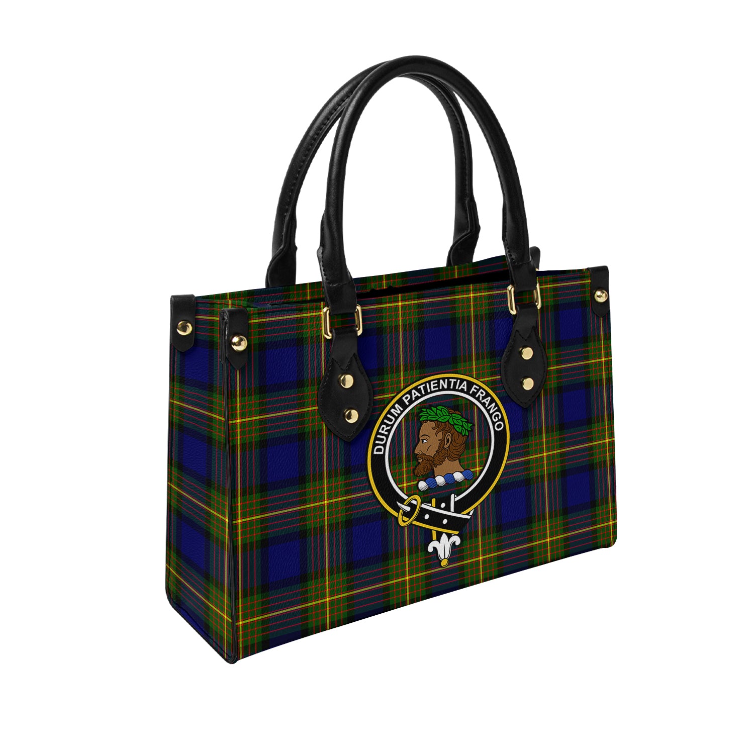 moore-tartan-leather-bag-with-family-crest