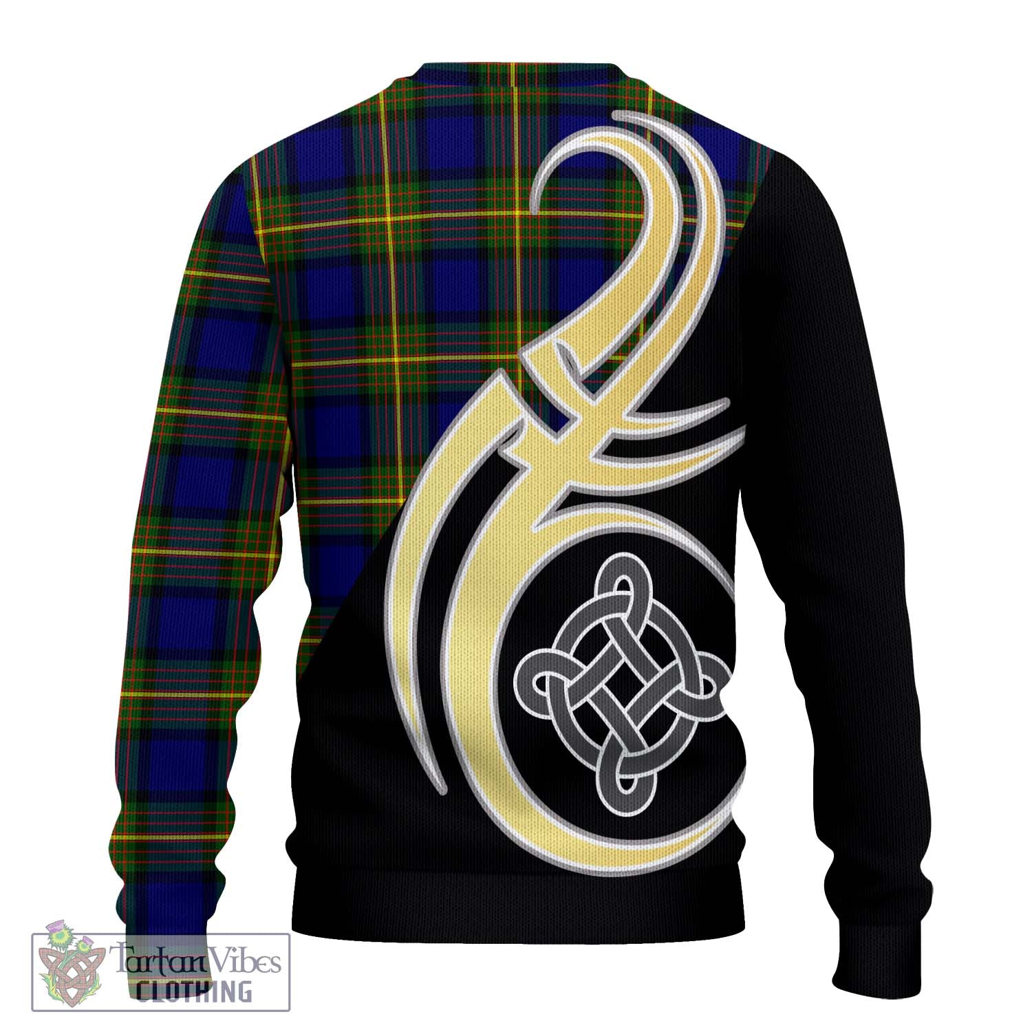 Moore Tartan Knitted Sweater with Family Crest and Celtic Symbol Style - Tartan Vibes Clothing