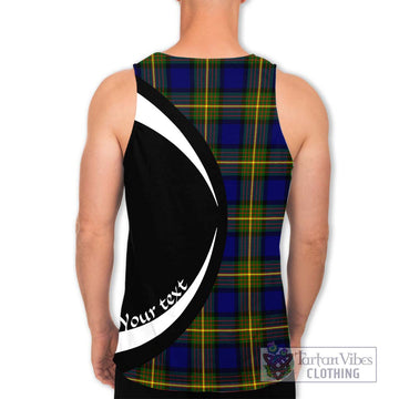 Moore Tartan Men's Tank Top with Family Crest Circle Style