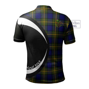 Moore Tartan Men's Polo Shirt with Family Crest Circle Style