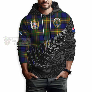 Moore Crest Tartan Hoodie with New Zealand Silver Fern Half Style