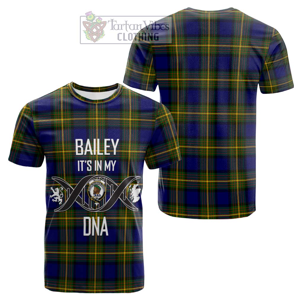 Tartan Vibes Clothing Moore Tartan Cotton T-shirt with Family Crest DNA In Me Style