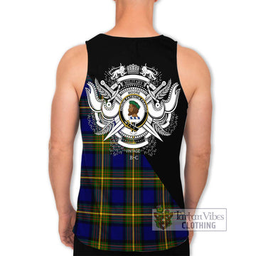 Moore Tartan Men's Tank Top with Family Crest and Military Logo Style