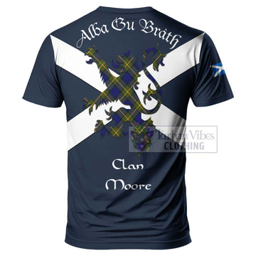 Moore Tartan Lion Rampant T-Shirt Proudly Display Your Heritage with Alba Gu Brath and Clan Name