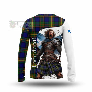 Moore Crest Tartan Long Sleeve T-Shirt Inspired by the Freedom of Scottish Warrior