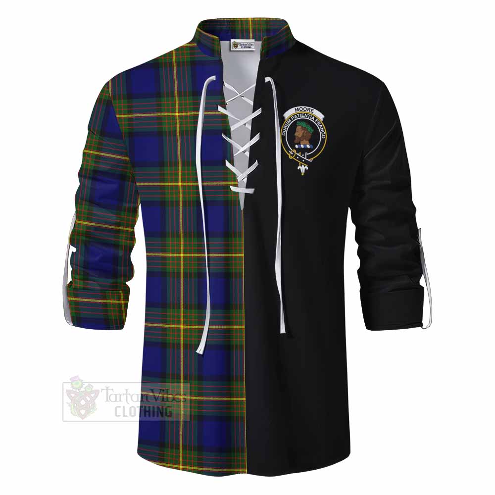 Tartan Vibes Clothing Moore Tartan Ghillie Kilt Shirt with Family Crest and Half Of Me Style