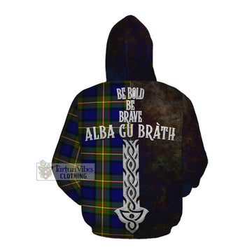 Moore Tartan Family Crest Cotton Hoodie Alba Gu Brath Be Brave Lion Ancient Style Pullover Hoodie - Tartan Vibes Clothing