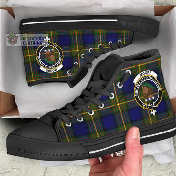 Moore Tartan High Top Shoes with Family Crest
