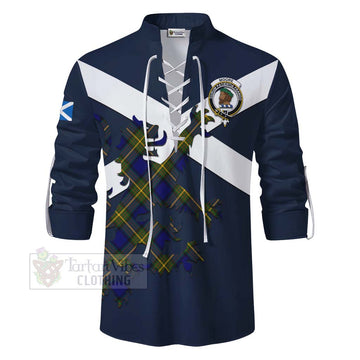 Moore Tartan Lion Rampant Ghillie Kilt Shirt Proudly Display Your Heritage with Alba Gu Brath and Clan Name