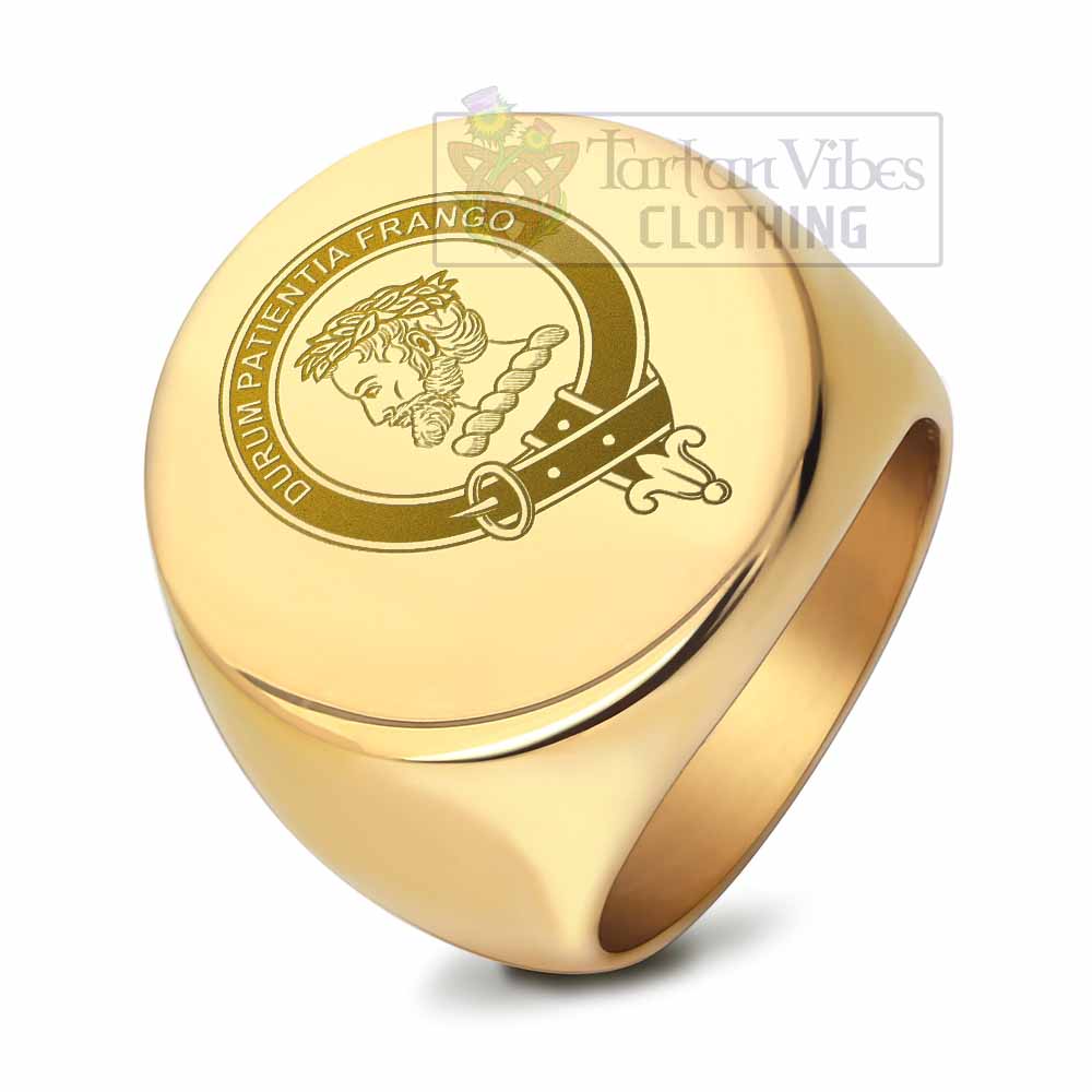 Tartan Vibes Clothing Moore Clan Crest Engraved Ring