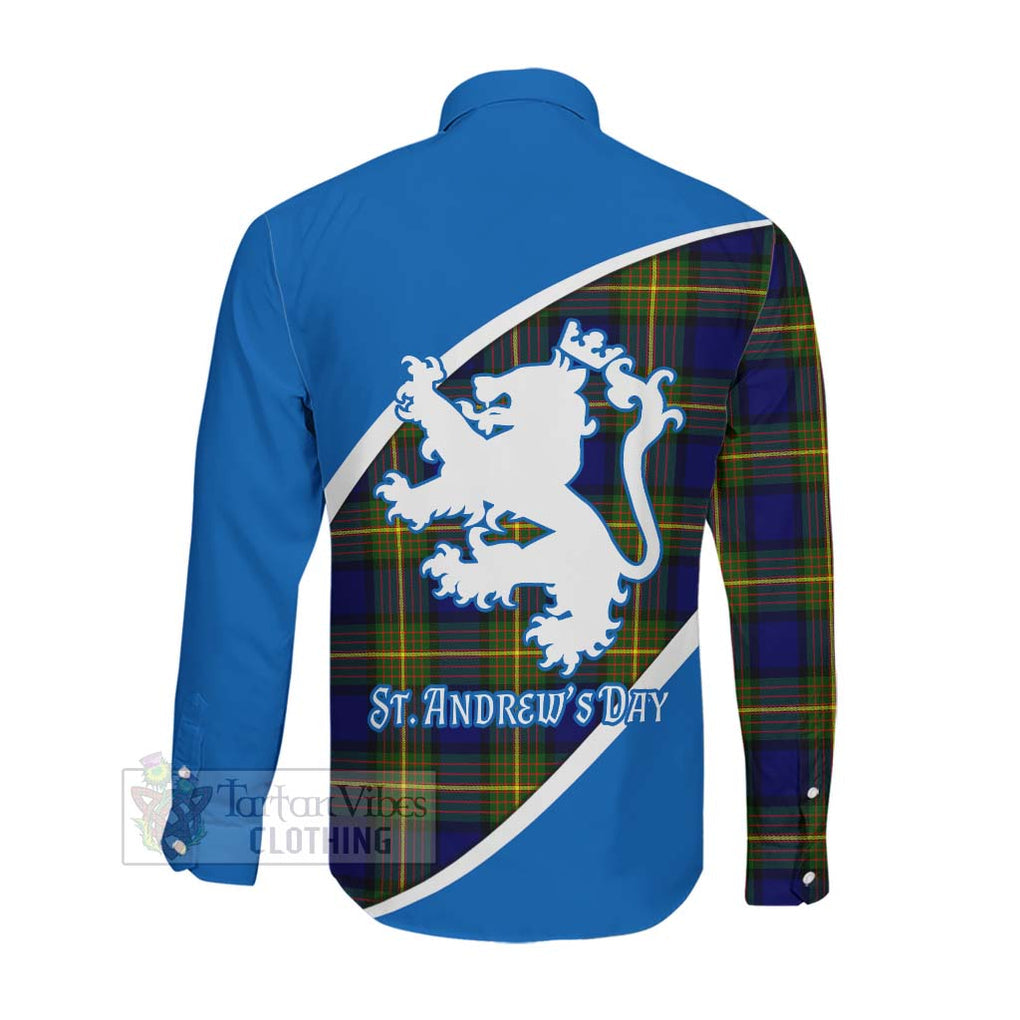 Tartan Vibes Clothing Moore Family Crest Tartan Long Sleeve Button Shirt Celebrate Saint Andrew's Day in Style