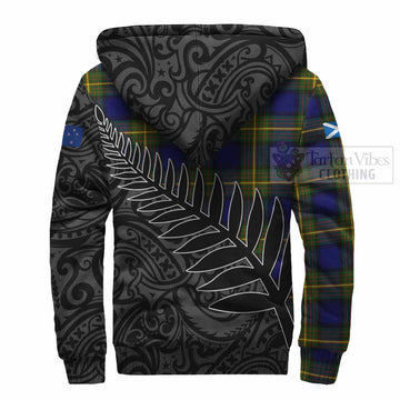 Moore Crest Tartan Sherpa Hoodie with New Zealand Silver Fern Half Style