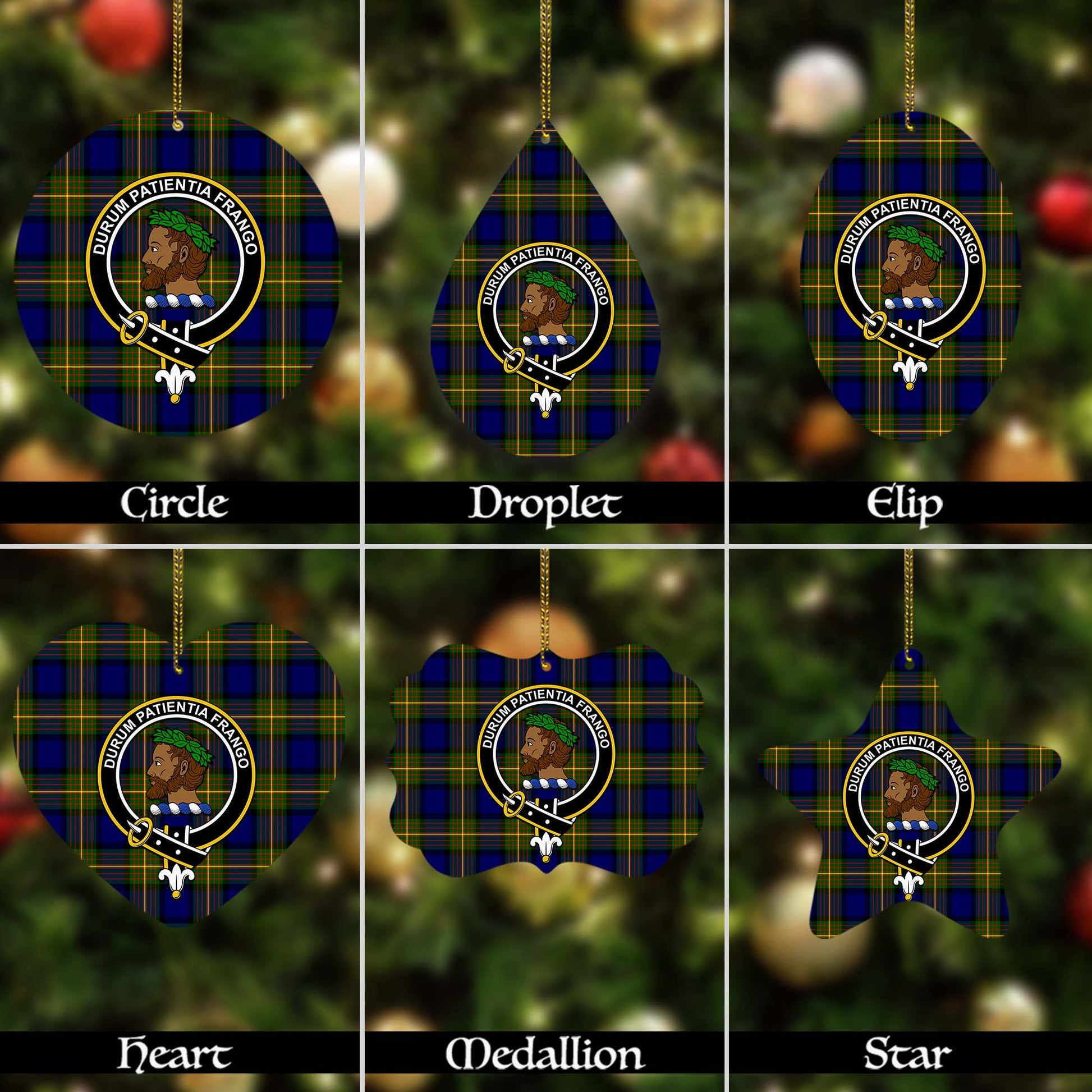 Moore Tartan Christmas Ornaments with Family Crest - Tartanvibesclothing