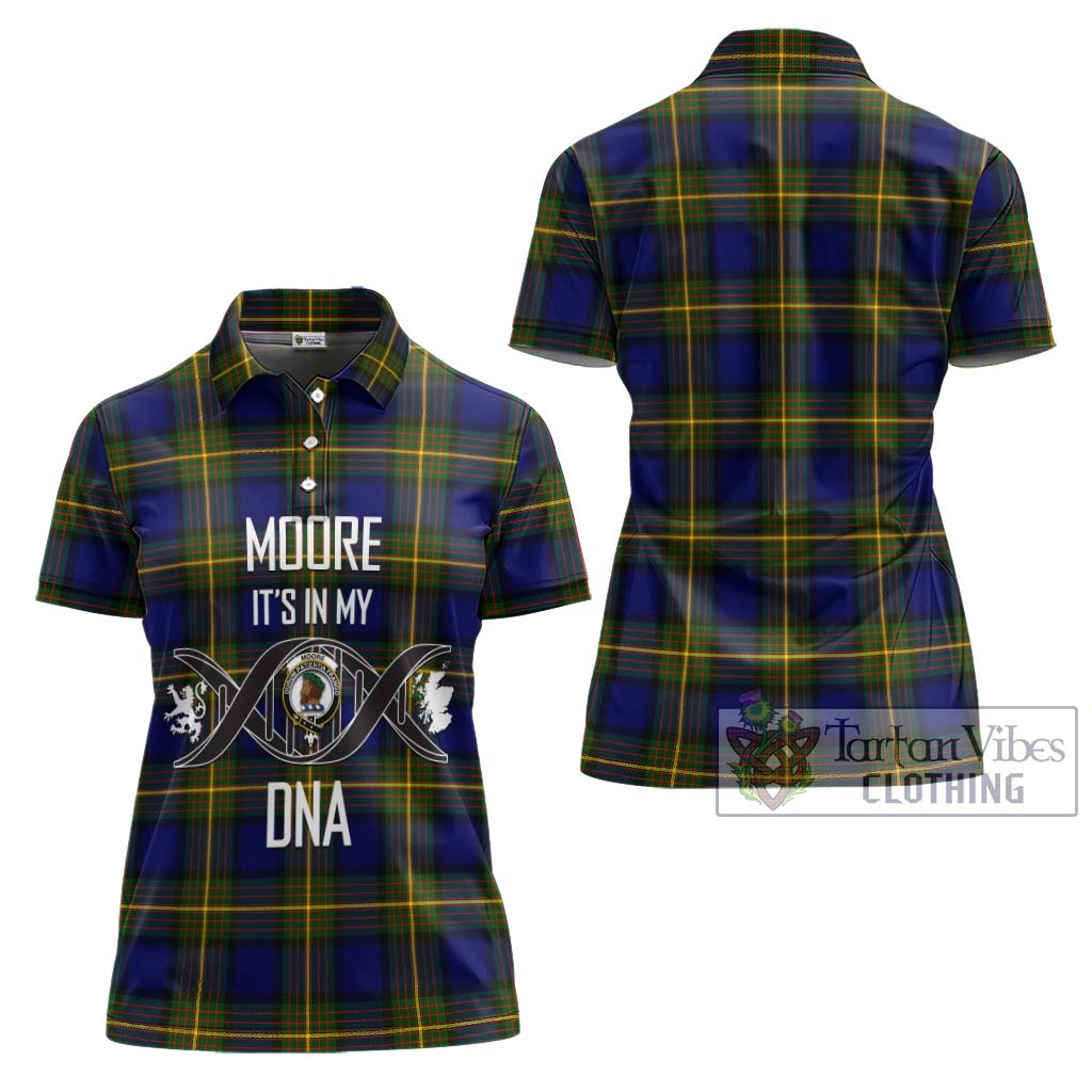 Tartan Vibes Clothing Moore Tartan Women's Polo Shirt with Family Crest DNA In Me Style