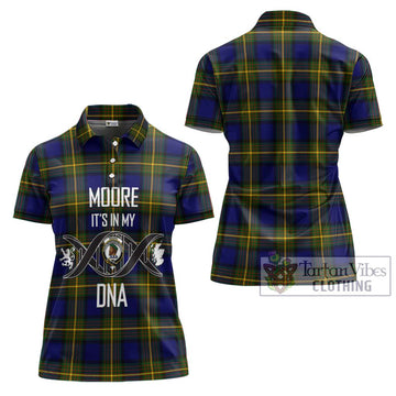 Moore Tartan Women's Polo Shirt with Family Crest DNA In Me Style