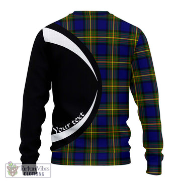 Moore Tartan Knitted Sweater with Family Crest Circle Style