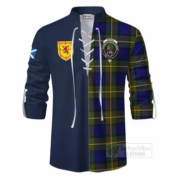 Moore Tartan Ghillie Kilt Shirt Alba with Scottish Lion Royal Arm Half Style