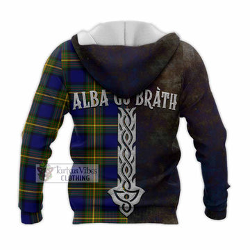 Moore Tartan Family Crest Knitted Hoodie Alba Gu Brath Be Brave Lion Ancient Style - Tartan Vibes Clothing