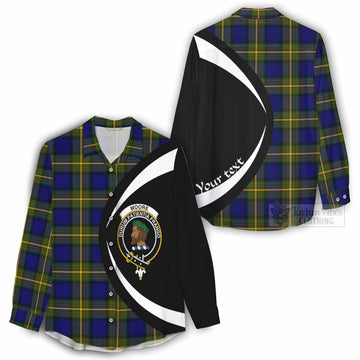 Moore Tartan Women's Casual Shirt with Family Crest Circle Style