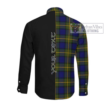 Moore Tartan Long Sleeve Button Shirt with Family Crest and Half Of Me Style