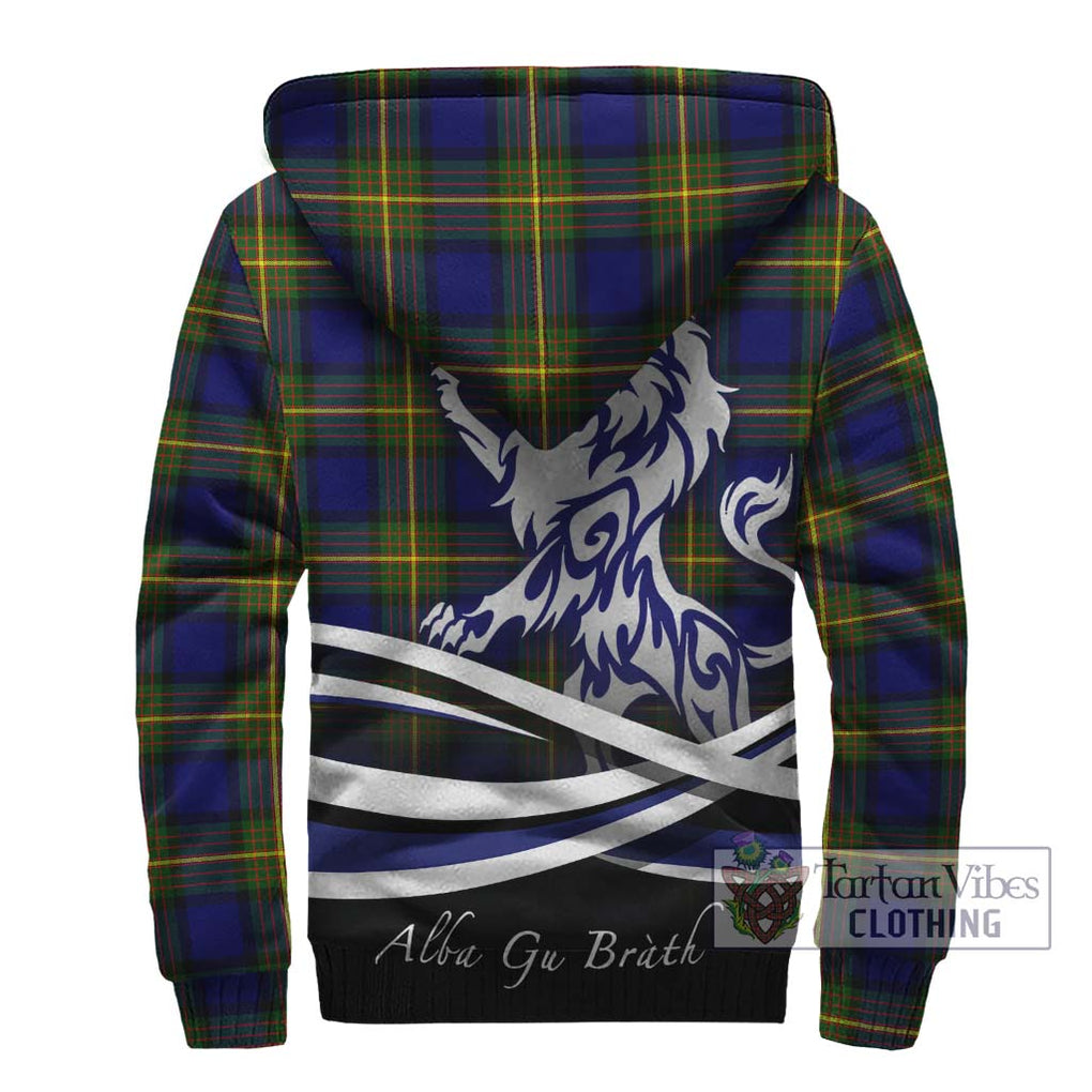 Moore Tartan Sherpa Hoodie with Alba Gu Brath Regal Lion Emblem - Tartanvibesclothing Shop