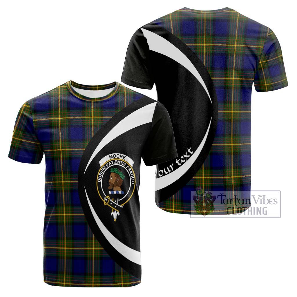 Tartan Vibes Clothing Moore Tartan Cotton T-shirt with Family Crest Circle Style