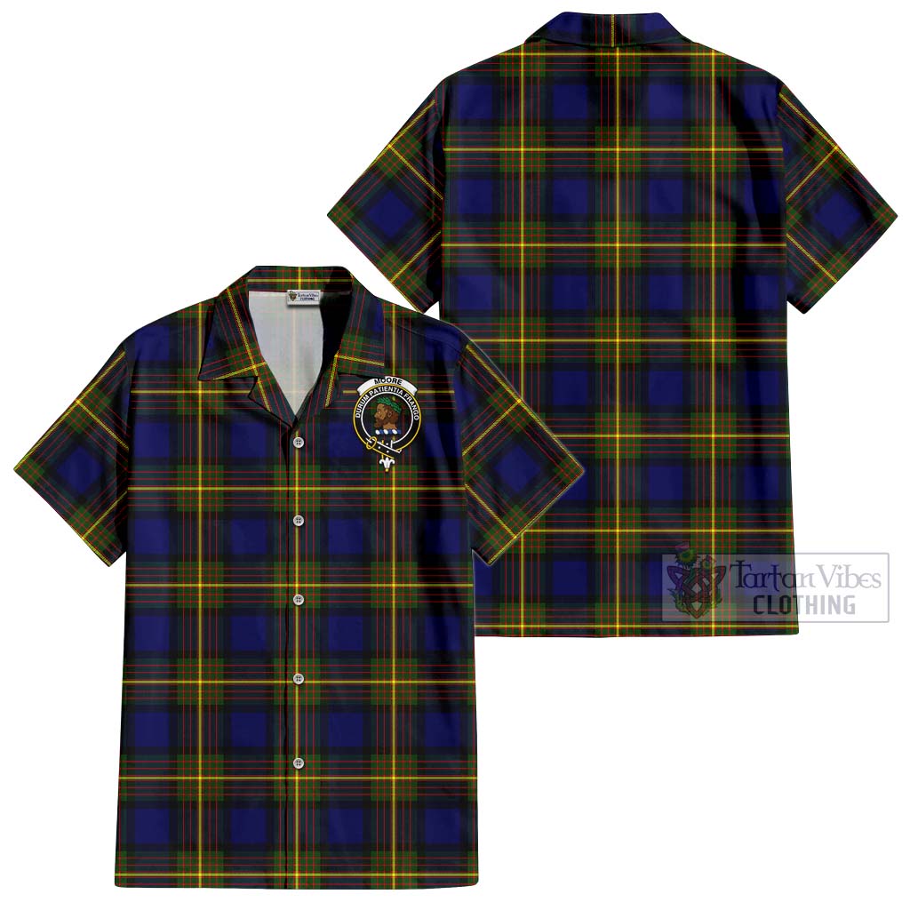 Tartan Vibes Clothing Moore Tartan Cotton Hawaiian Shirt with Family Crest