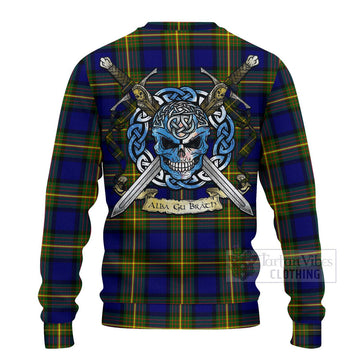 Moore Tartan Ugly Sweater with Family Crest Celtic Skull Style