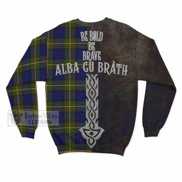 Moore Tartan Family Crest Sweatshirt Alba Gu Brath Be Brave Lion Ancient Style - Tartan Vibes Clothing