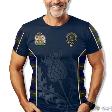 Moore Tartan T-Shirt with Family Crest and Scottish Thistle Vibes Sport Style