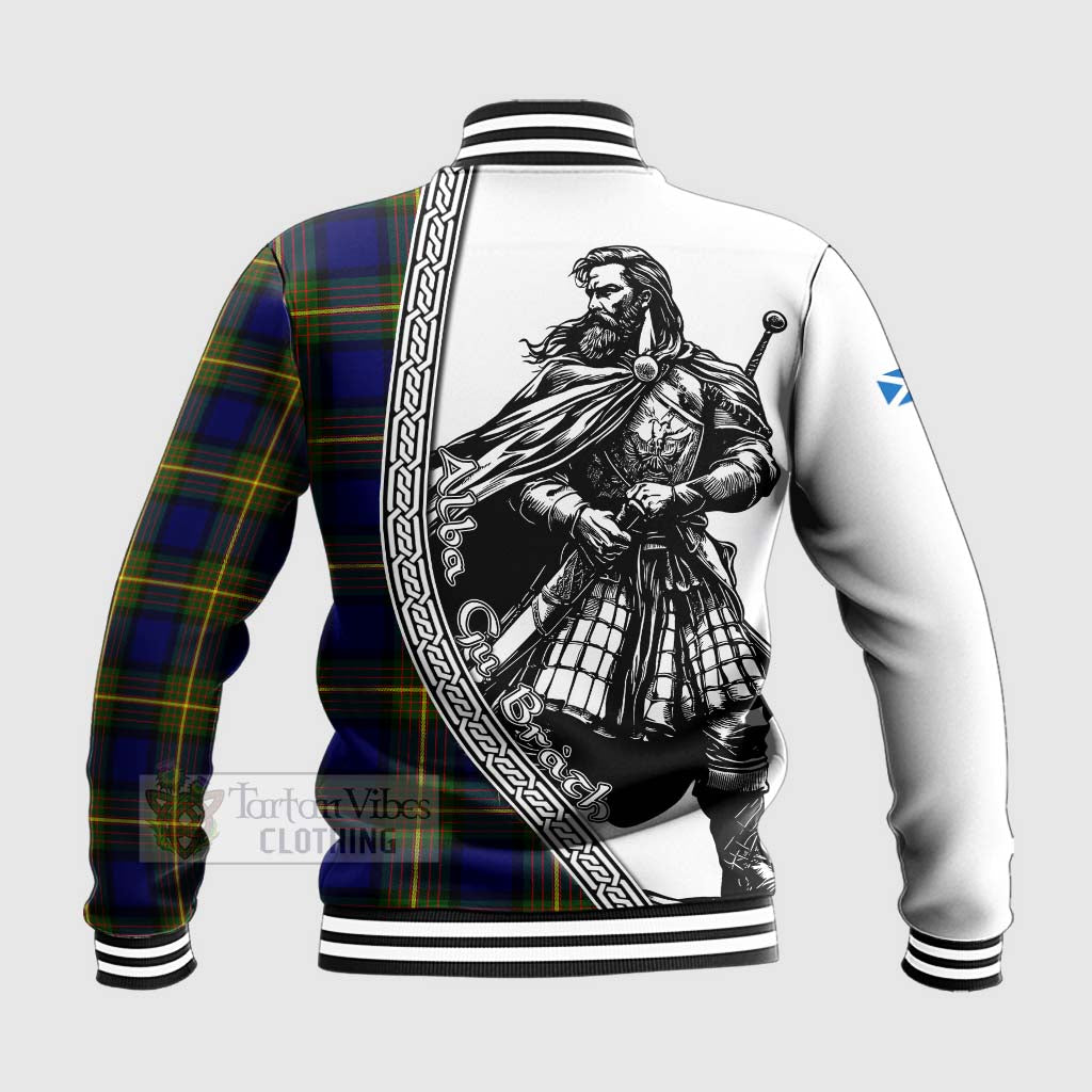 Tartan Vibes Clothing Moore Tartan Clan Crest Baseball Jacket with Highlander Warrior Celtic Style