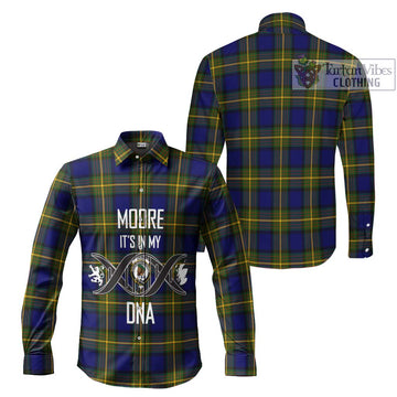 Moore Tartan Long Sleeve Button Shirt with Family Crest DNA In Me Style