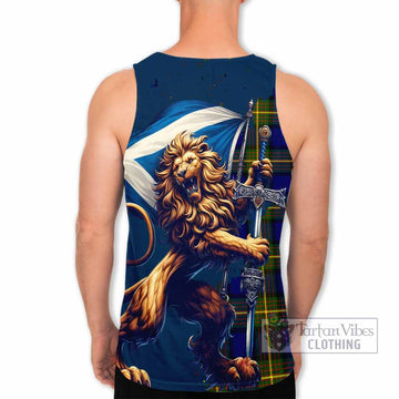 Moore Tartan Family Crest Men's Tank Top with Scottish Majestic Lion