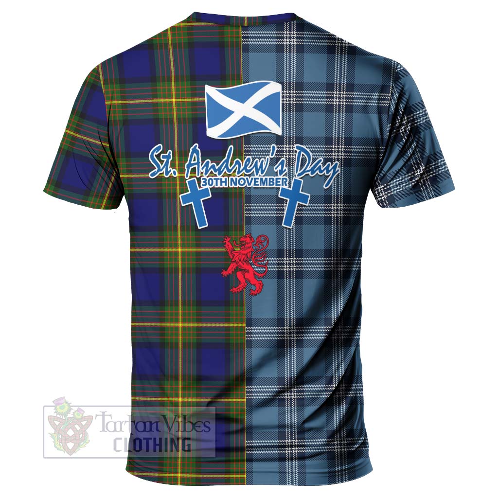 Tartan Vibes Clothing Moore Tartan T-Shirt Happy St. Andrew's Day Half Tartan Style